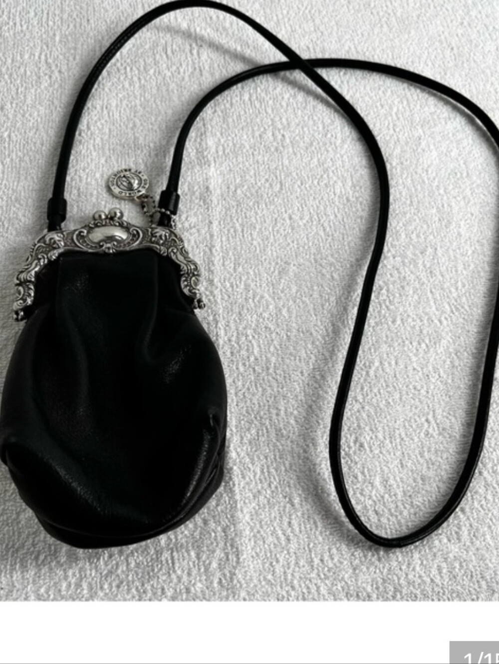 Brighton One World Crossbody Stacy Black Victorian Cherubs Kiss Lock Purse Bag